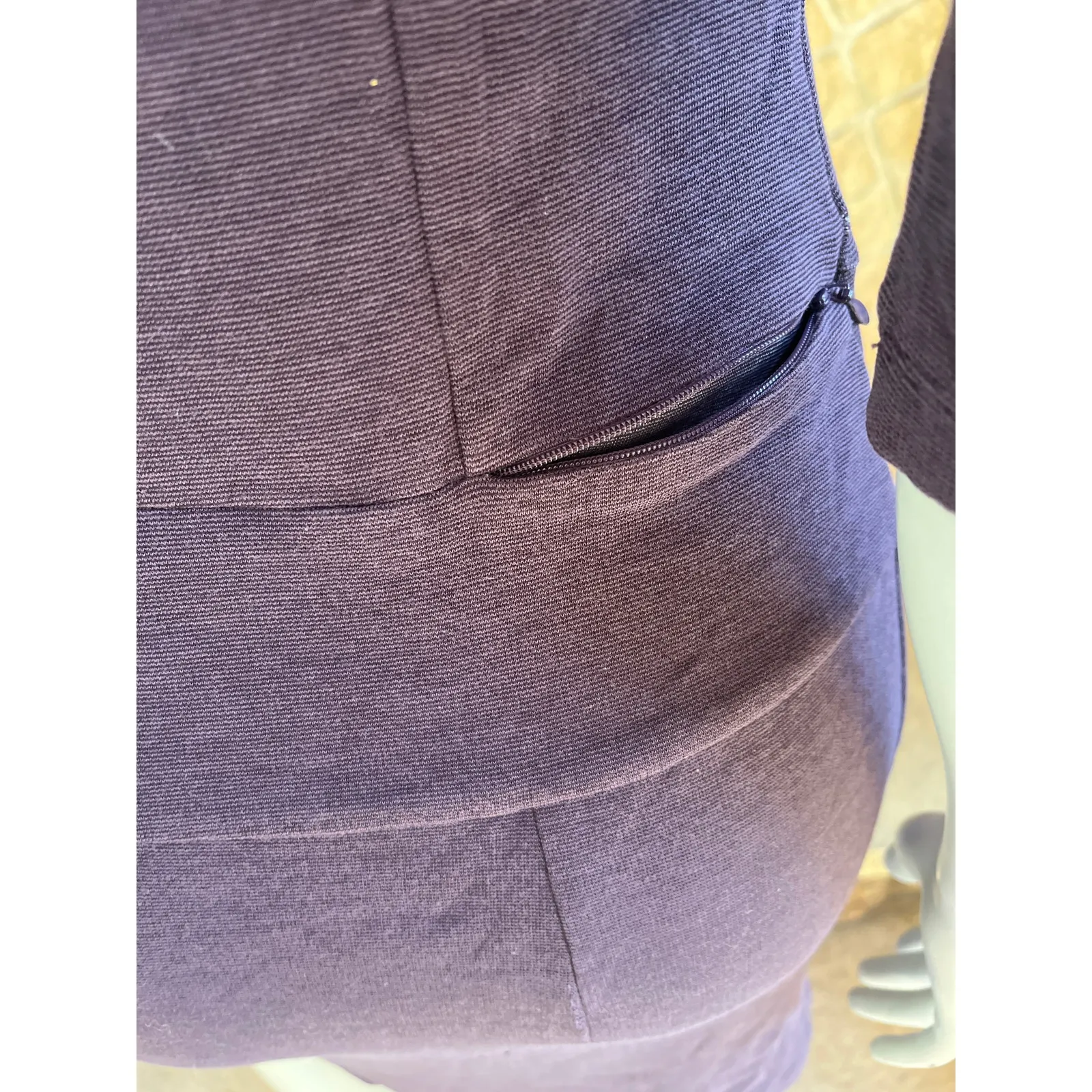 Horny Toad Nixi 3/4 Sleeve Purple Tencel Cotton Dress with Zipped Pockets Size S - Image 5