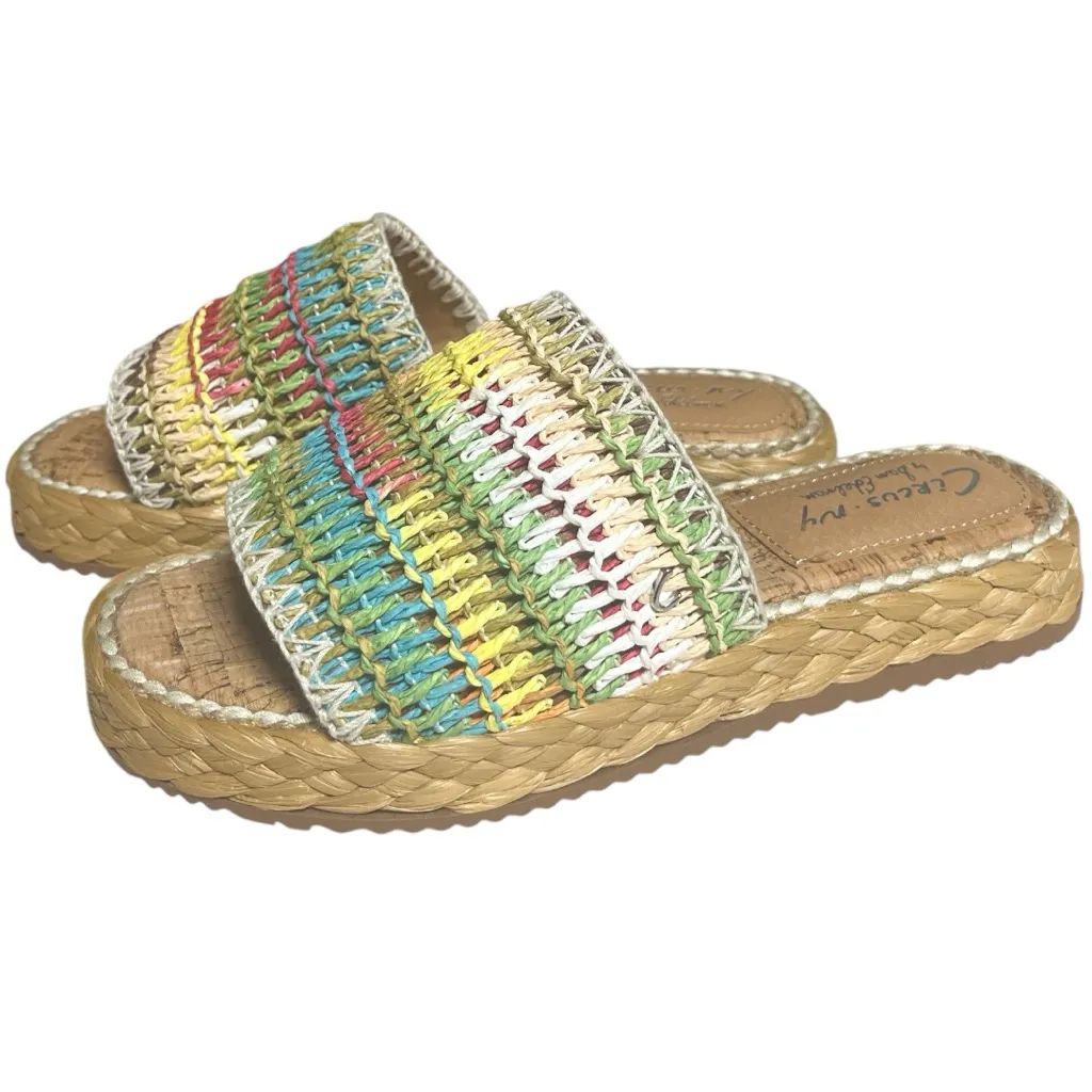 Circus NY By Sam Edelman Wallis Raffia Rainbow Slide Sandals Women’s 8.5 - Image 2