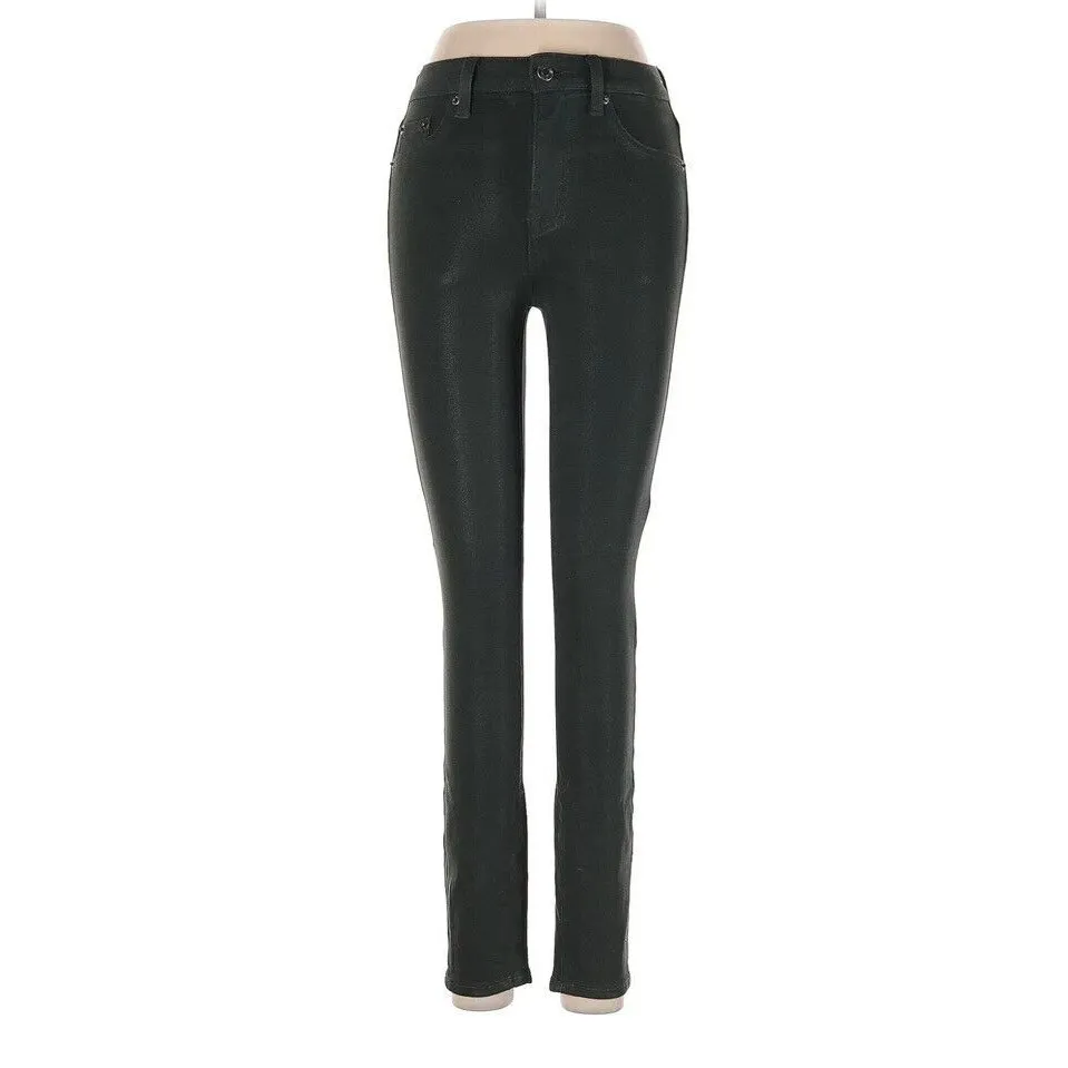 Women’s Pistola Dark green  high rise Faux leather pants size 27 going out fun - Image 2