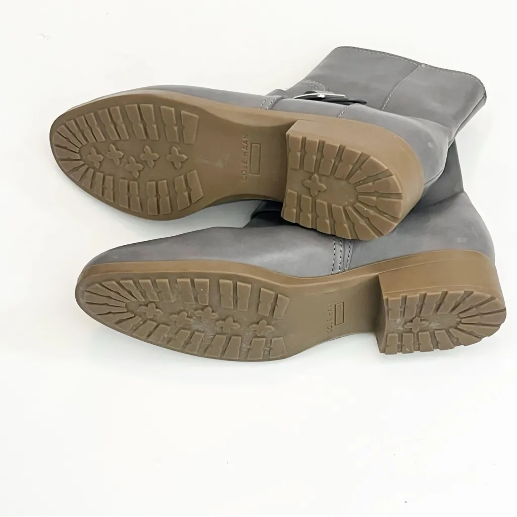 COLE HAAN Huntley Leather Waterproof Gray Side Zipper Women’s Booties Size 8 - Image 6
