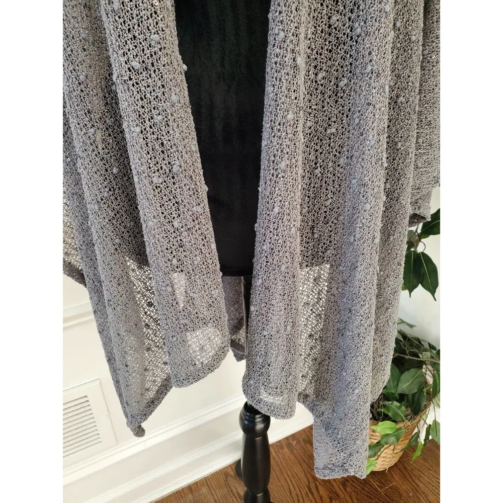 Accessory Women's Gray Polyester Long Sleeve knit Open Front Sweater One Size Size undefined - Image 4