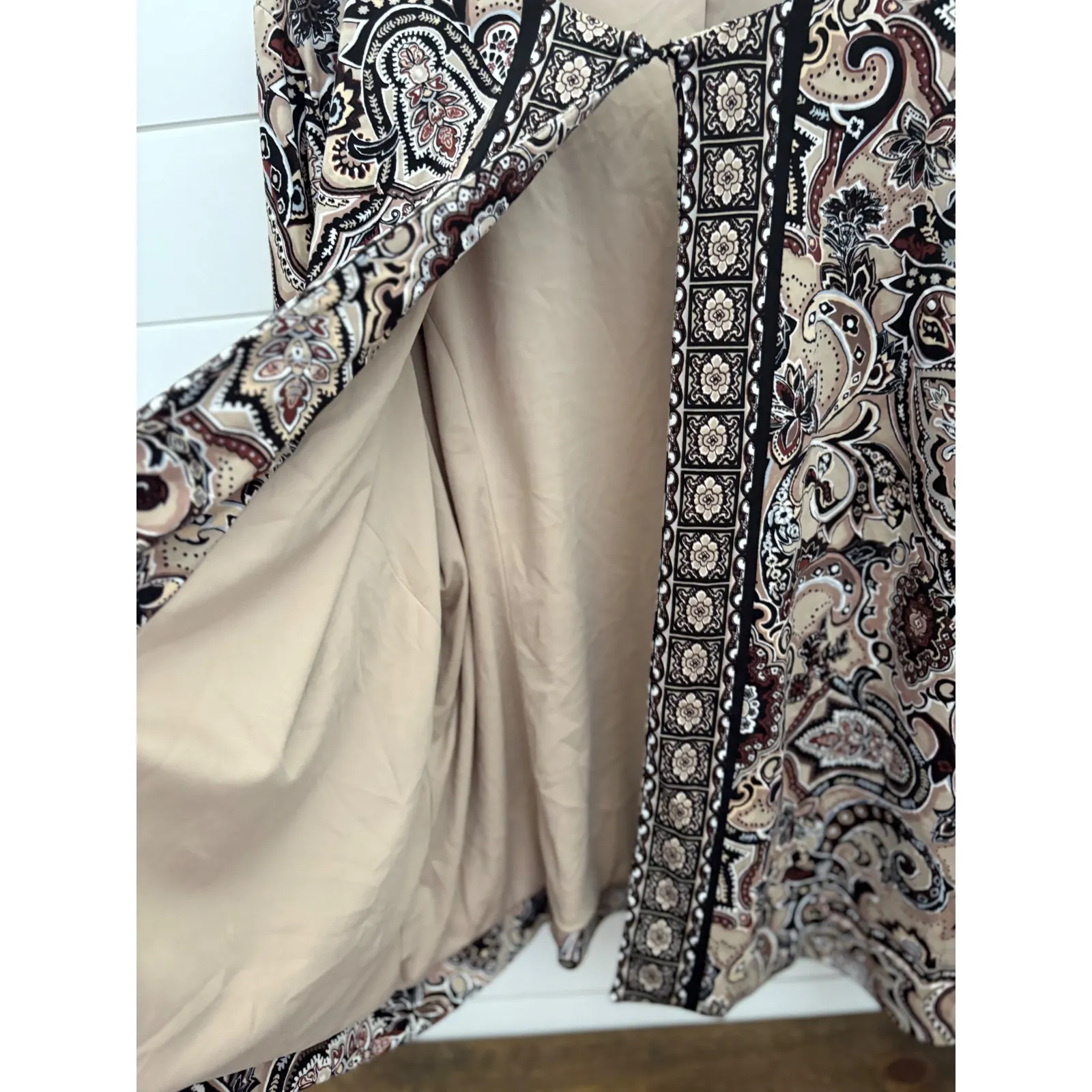 Joan Rivers  3X Open Front Paisley‎ Print Lightweight Jacket, Cover Up - Image 4