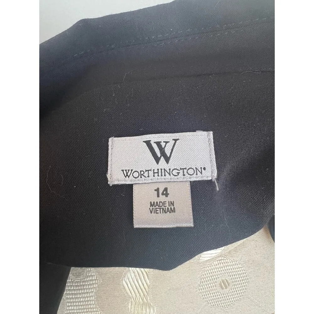 Worthington Single Buttoned Classic Black Business Blazer Size 14 - Image 7