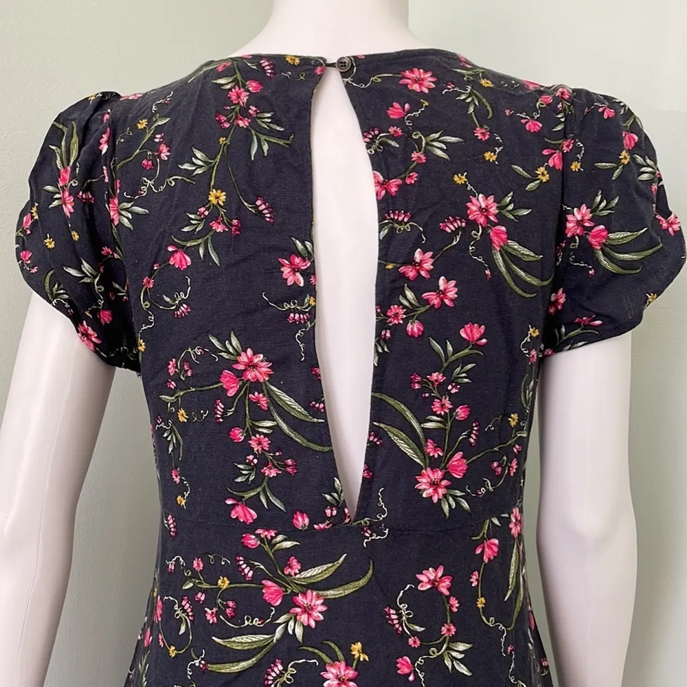 Jaase Australian Boho Floral Mini Dress Navy short sleeve tiered skirt XS - Image 5