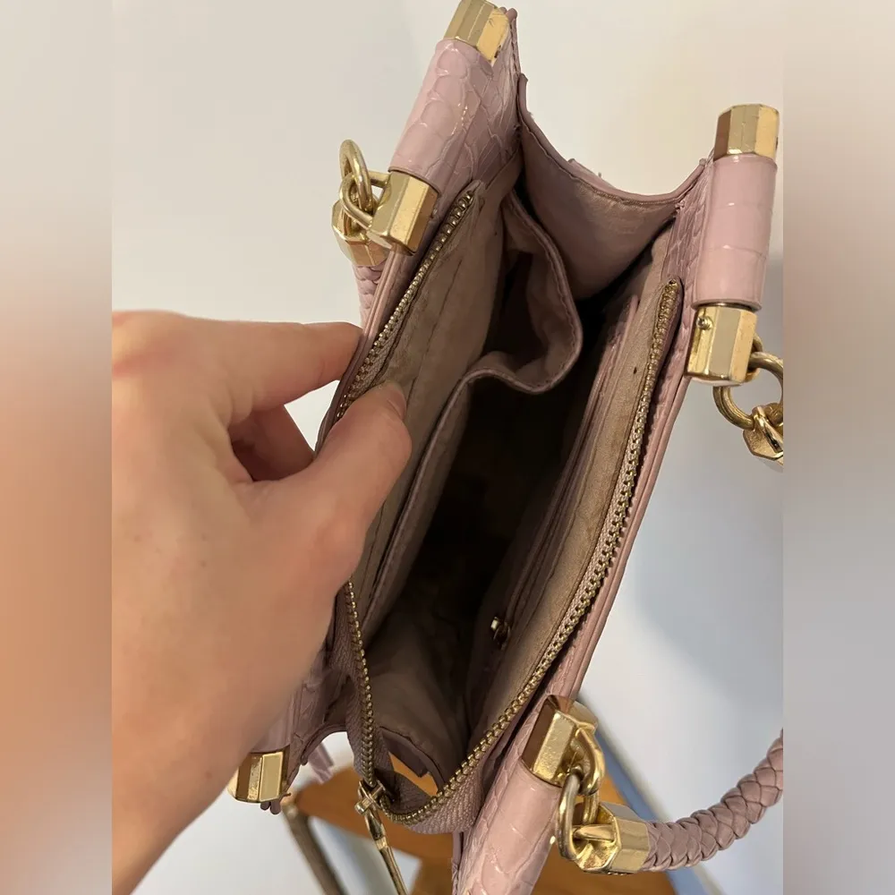 bebe light pink lavender faux crocodile mini purse - Image 8