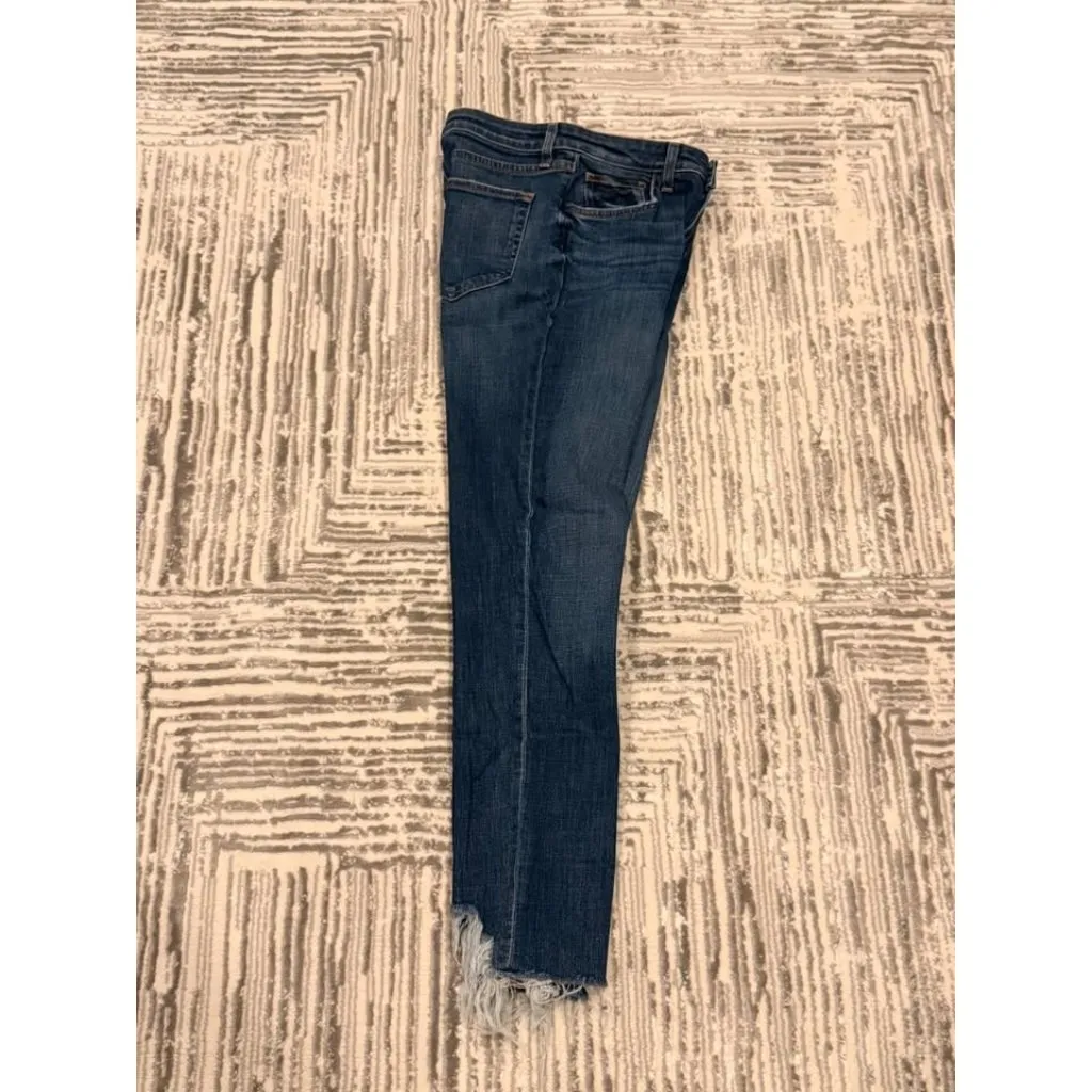 L'AGENCE  LoreLei 28" waist blue denim raw edge straight leg 5-pocket jeans $260 - Image 7