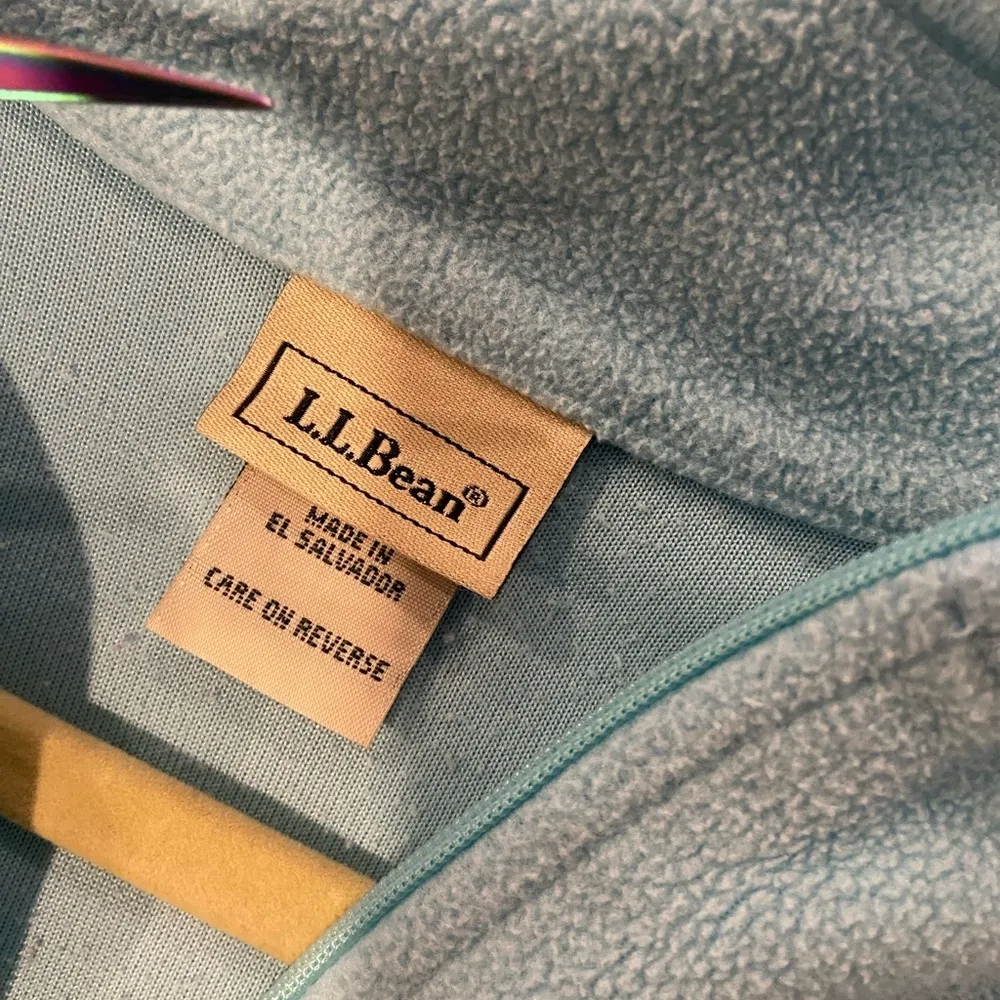 L.L. Bean Size S Aqua Blue Mock Beck Long Sleeve Quarter Zip Pullover Fleece Top - Image 8