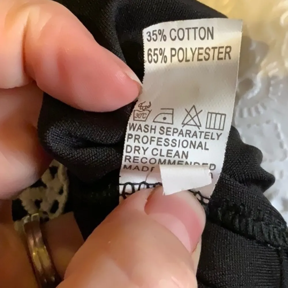 Vintage Deep‎ V Sleeveless flare leg jumpsuit Medium Black - Image 5