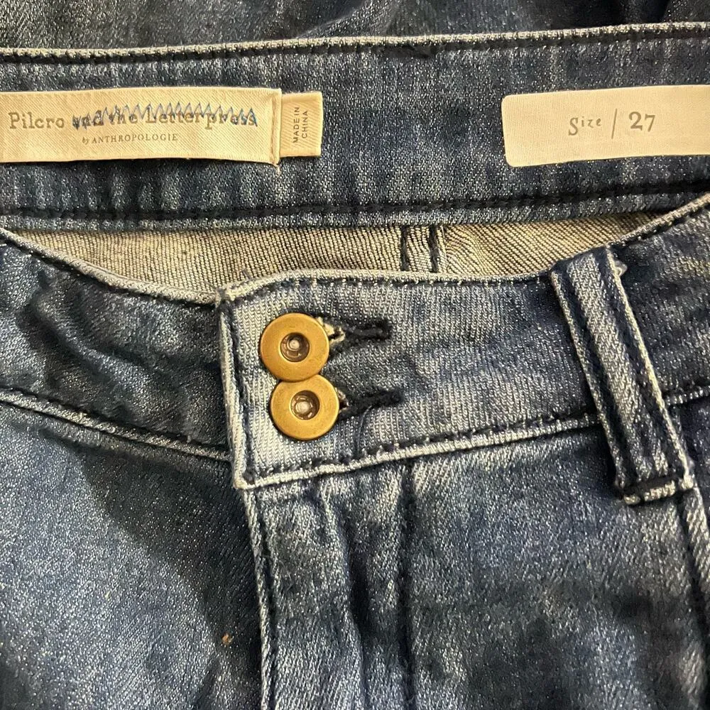 Anthropologie Pilcro Ultra High Rise Flare Jean 27 Women’s Blue OB808710 - Image 4