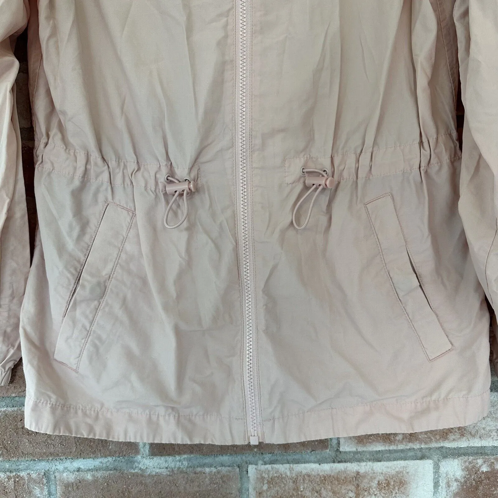 Jack Wills Hooded Zip Up Spring Jacket Size 6 Pink - Image 2