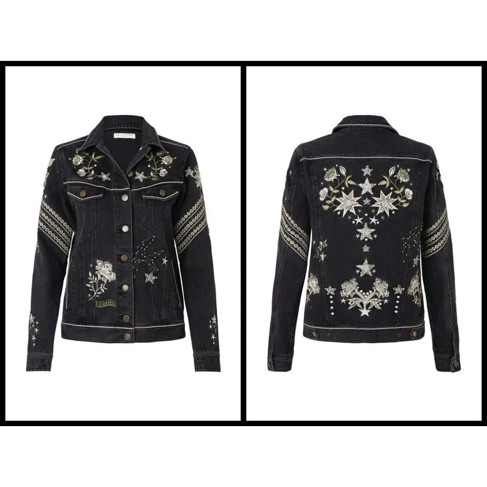 💕SPELL & THE GYPSY💕 Celestial Embellished Jacket XS NWT Black - Image 9