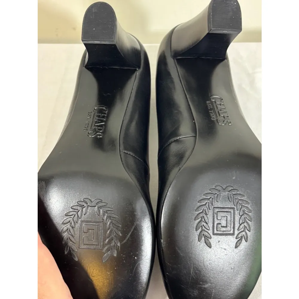 Women's Chaps Black Heels Size 8.5 - Image 2