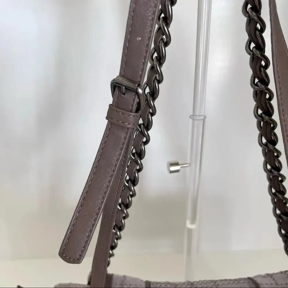 Adolfo Dominguez Quilted Handbag Gray - Image 5