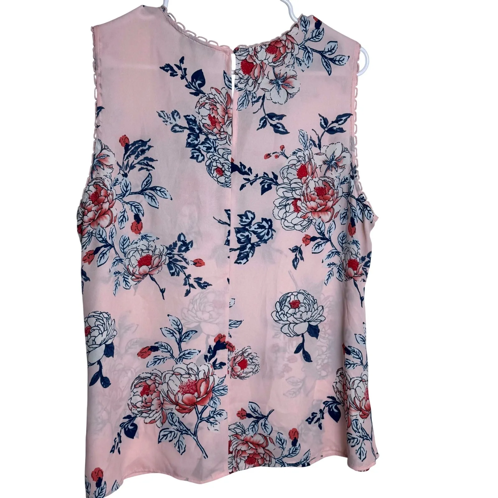 Pale Sky Womens PXL Floral Print Sleeveless Top Pink Blue White Fairy Size undefined - Image 7