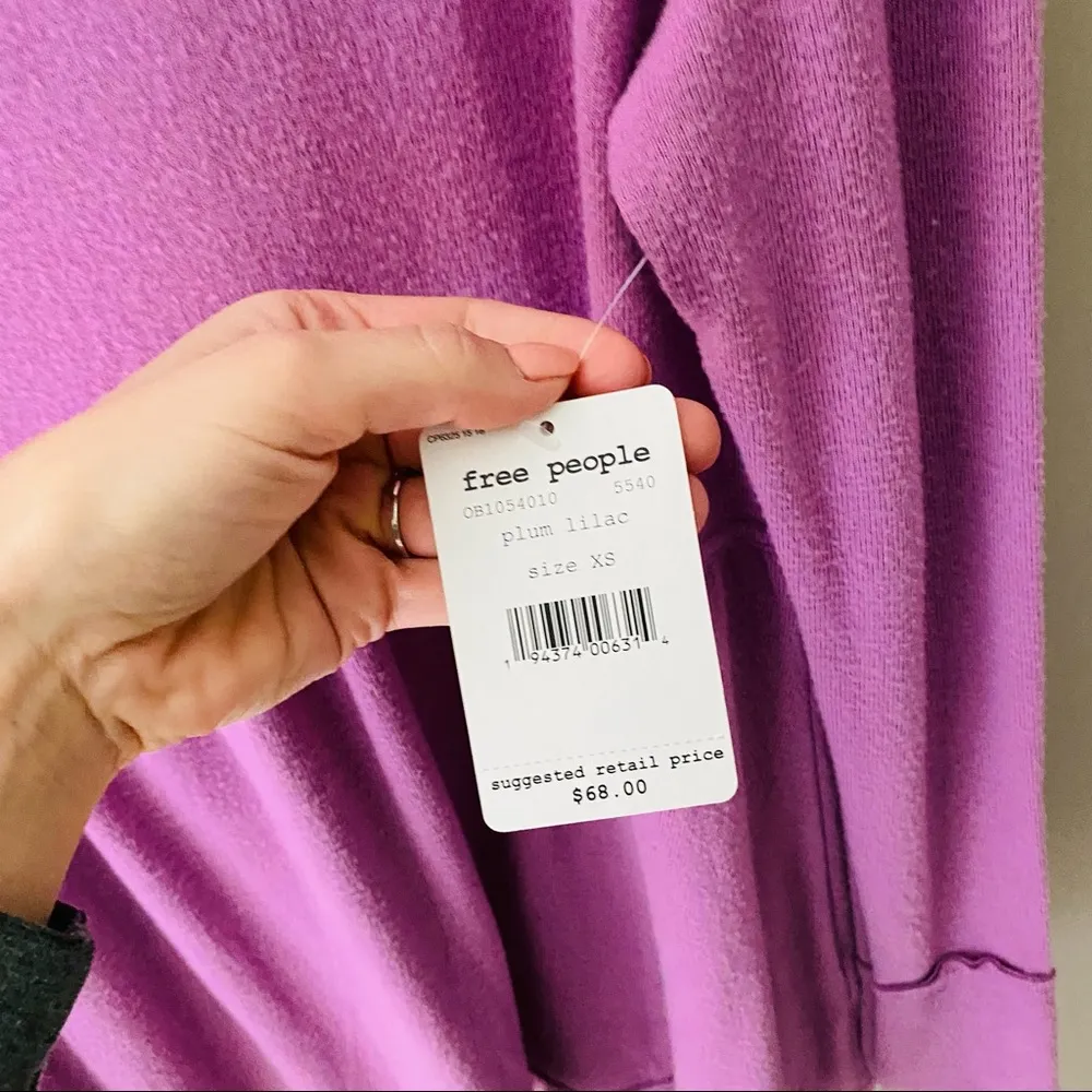 Free People Forever Your Girl Babydoll Top Purple Sz XS - Image 6