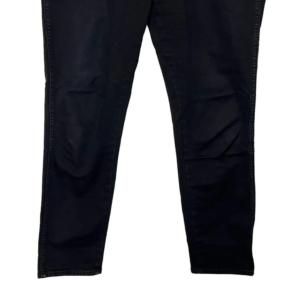 AMO Kate Mid Rise Slim Jeans Women’s Size 31 Black Magic Stretch Ankle Denim - Image 4