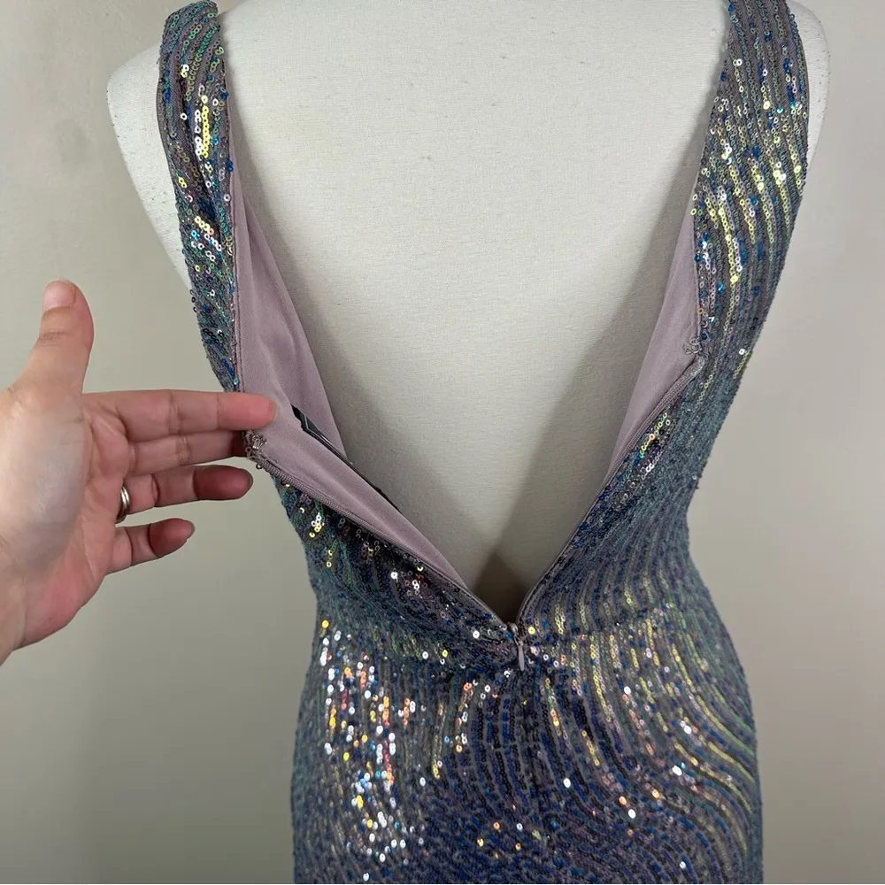 Nightway Dress Womens 12 All Over Sequins Floor Length Formal Gown - Image 3