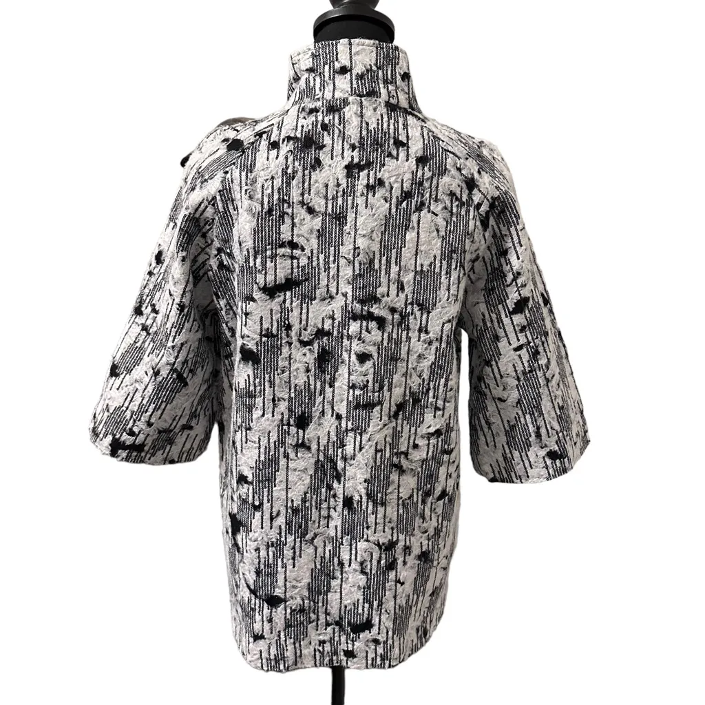 Peck & Peck Jacket Womens‎ Small 3/4 Sleeve White & Black Pocket Sequins New - Image 5