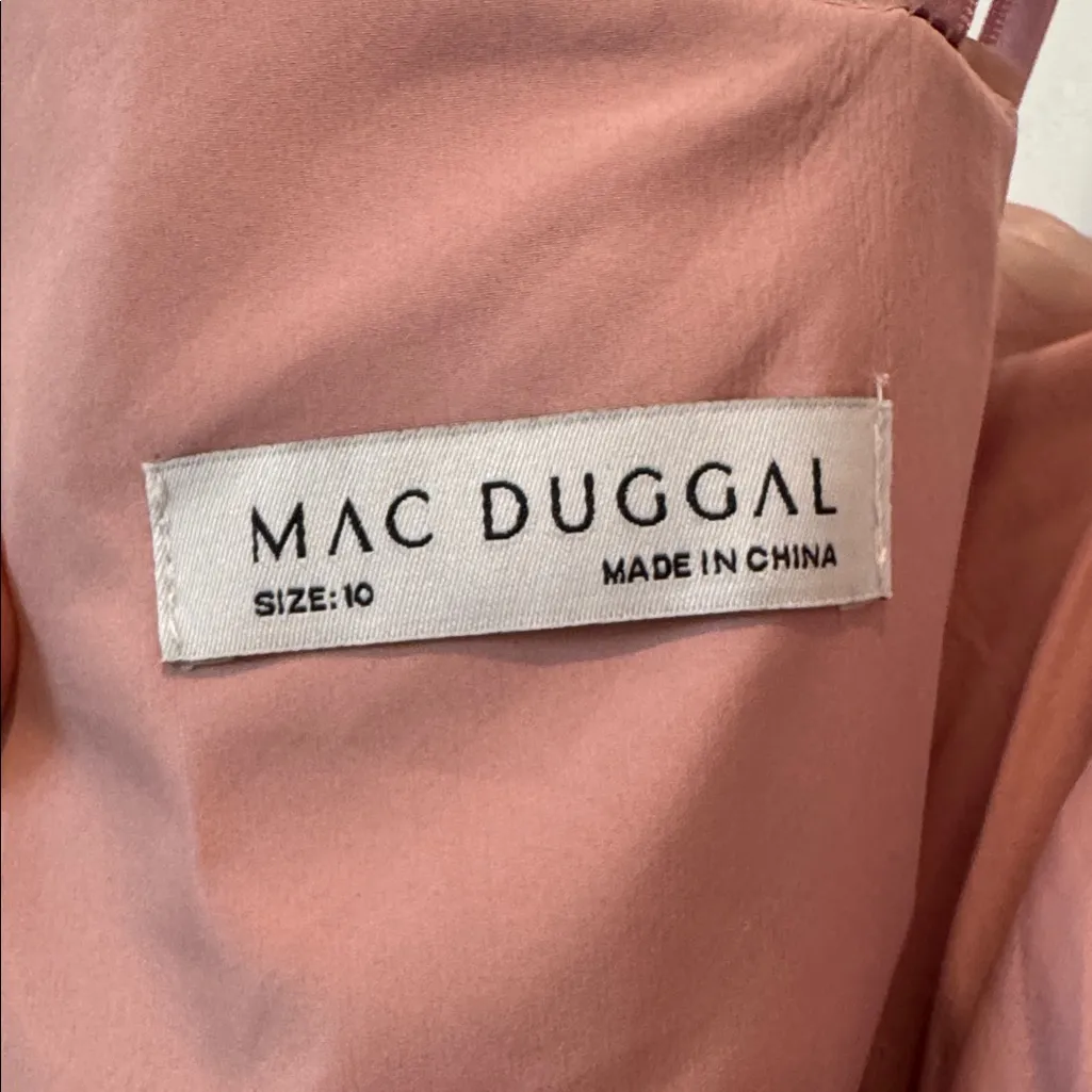 NWT Mac Duggal 49252 Pink Iridescent One Shoulder Rosette Ball Gown Size 10 - Image 10