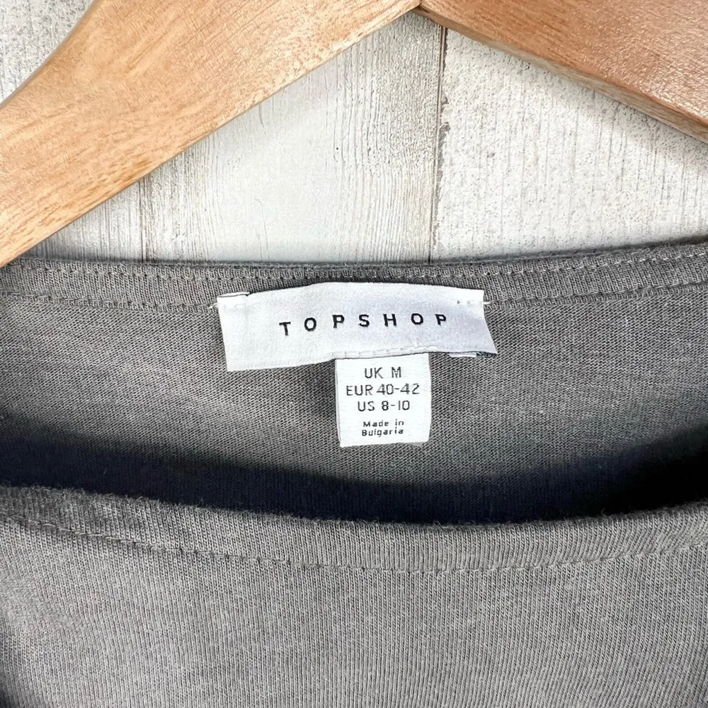 Topshop Women's Sleeveless Gray Side Cut Out T Shirt Dress Size M 8-10 - Image 9