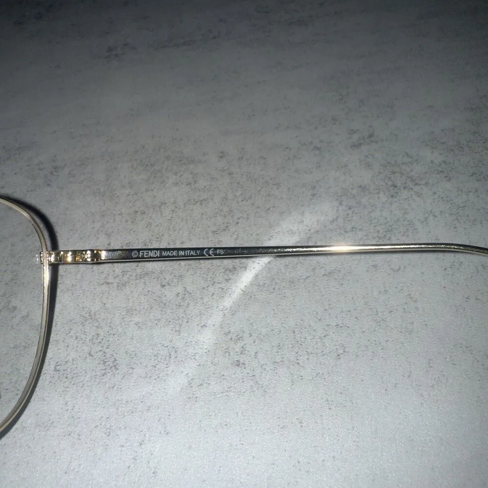 FENDI Aviator Eyeglasses FF0352 J5G Gold 56mm - $460 Retail - Image 7