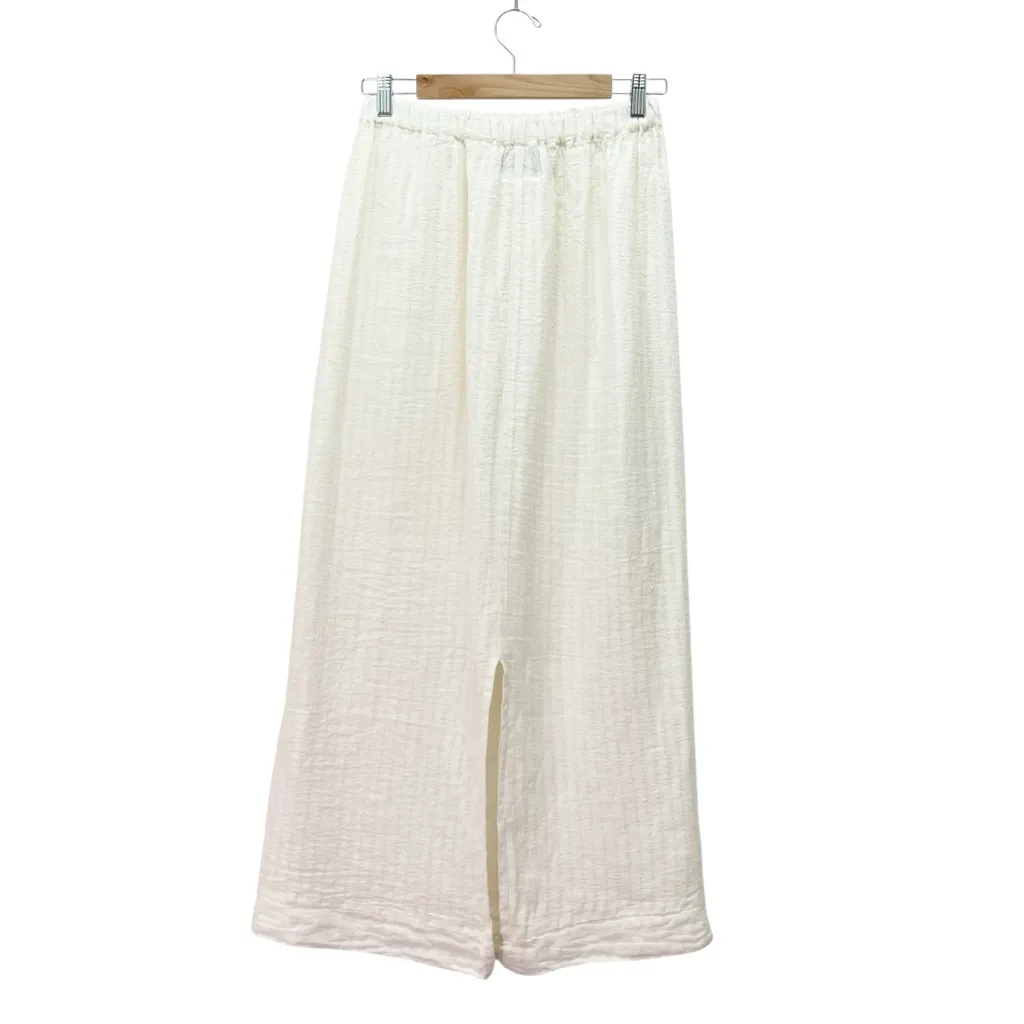 FLAX Ivory White Linen Maxi Skirt Size Small Coastal Lagenlook Textured Natural - Image 3