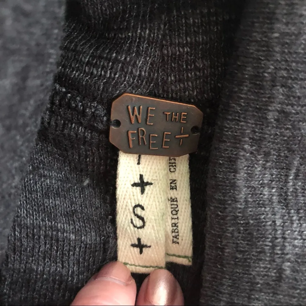 Free People Split Back High Low Gray Turtleneck - Image 11