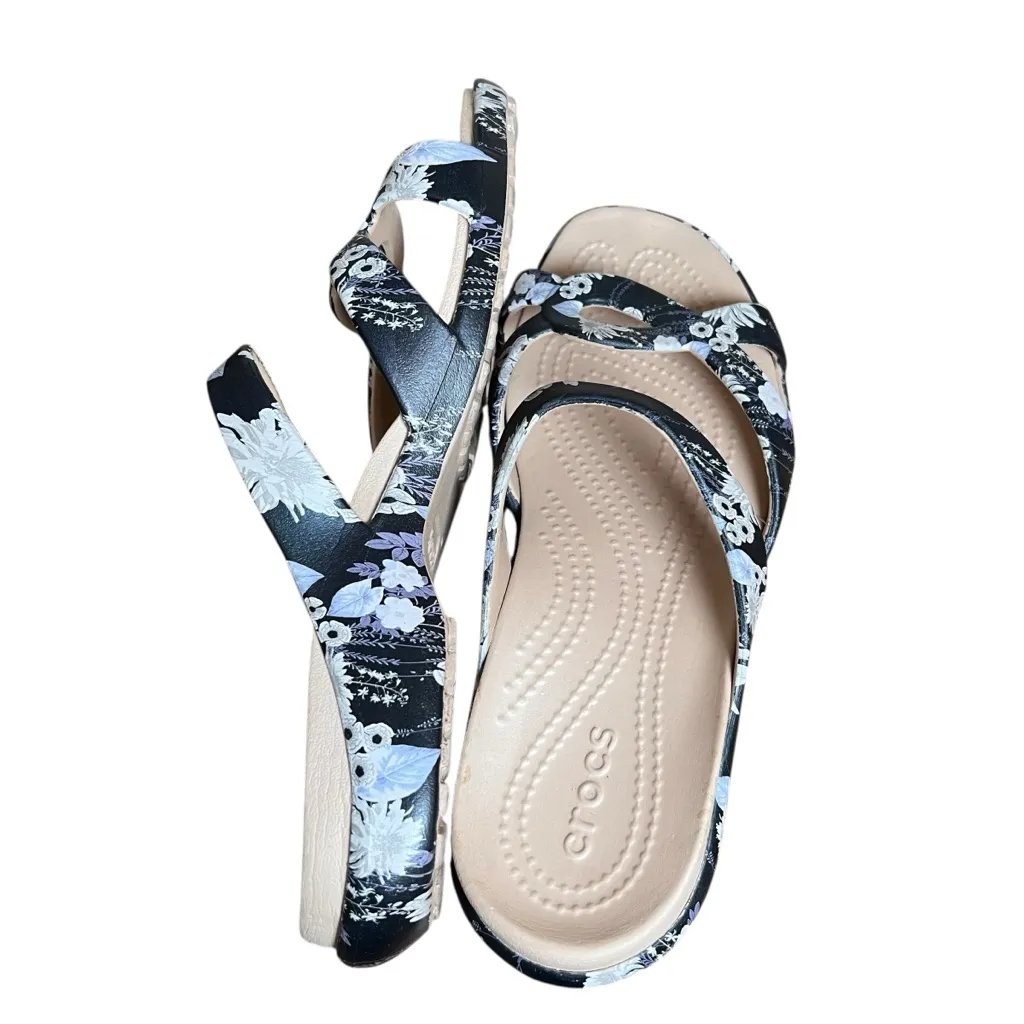 CROCS Sandals Womens Sz 9 Meleen Twist Shoes Floral Rubber Slide Slip On Comfort - Image 5