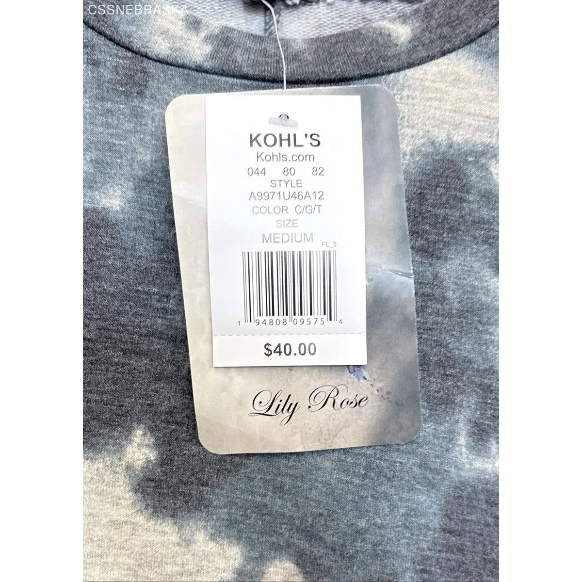 Lily Rose Blue Gray Lightweight Sweatshirt Dress Watercolor - Size M - Image 2