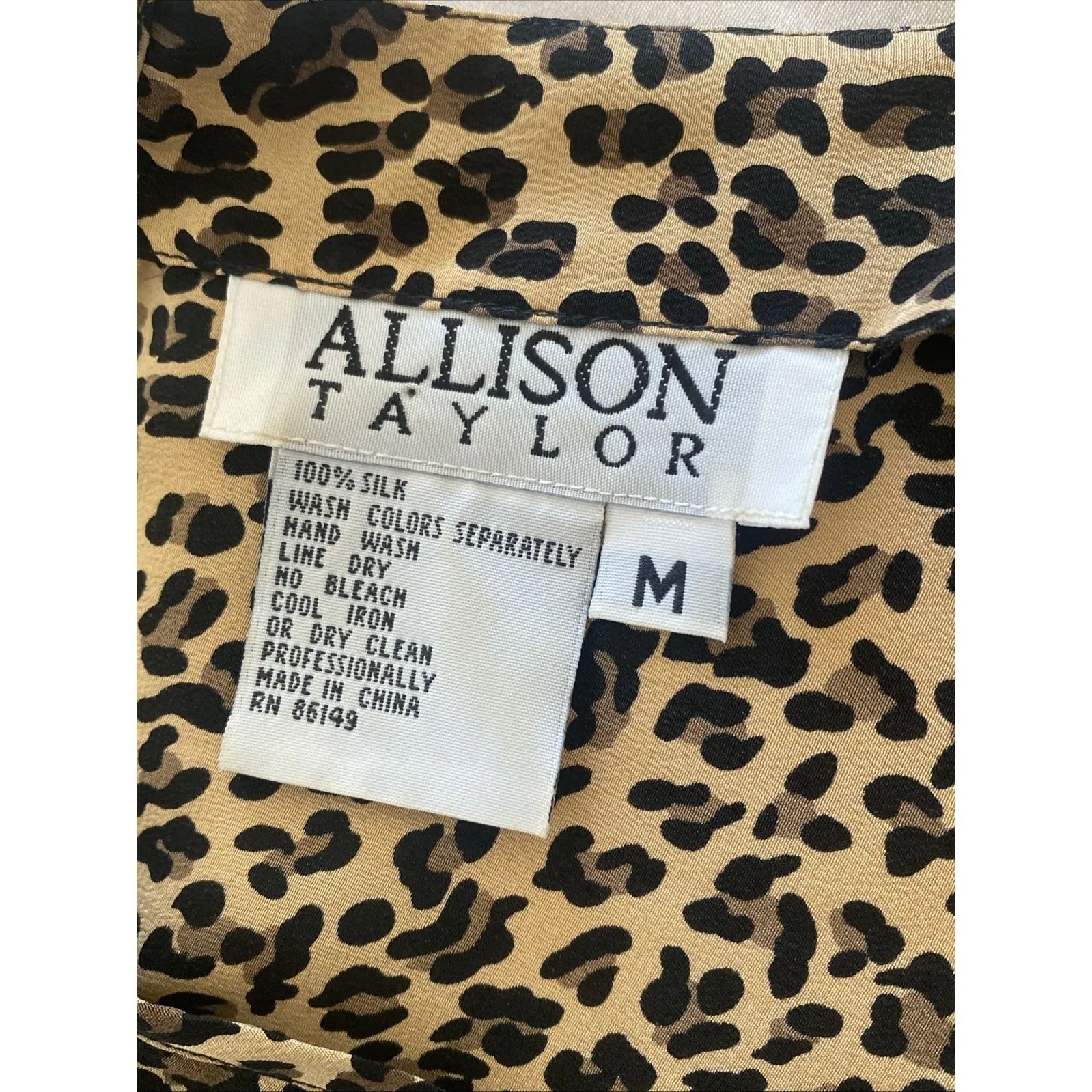 Allison Taylor  Womens Medium Silk Cheetah Print Top - Image 5