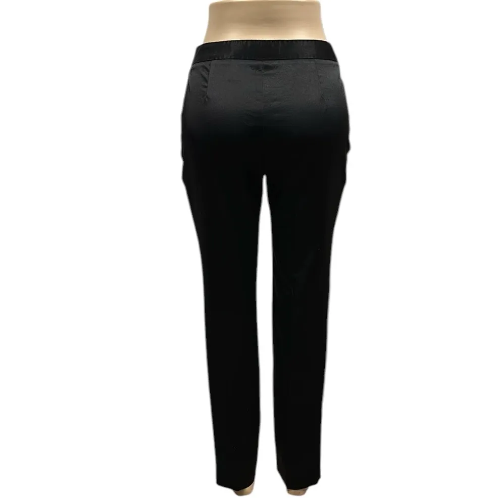 Ideology Black Satin Dress Pants Trousers Straight Leg Mid Rise 9.5 Womens 8 - Image 6