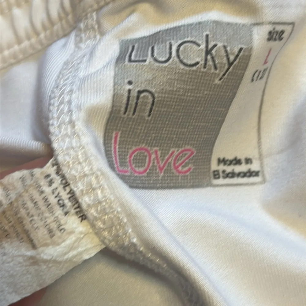 Lucky In Love Skort Skirt Shorts Womens large Floral Stretch Layered Activewear White - Image 9