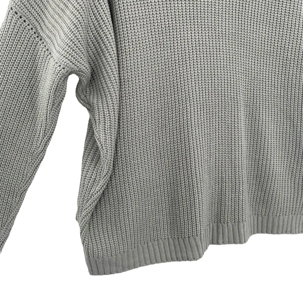 Women’s Chunky Oversized Wool Blend Gray Knit Sweater Size XL - Image 11