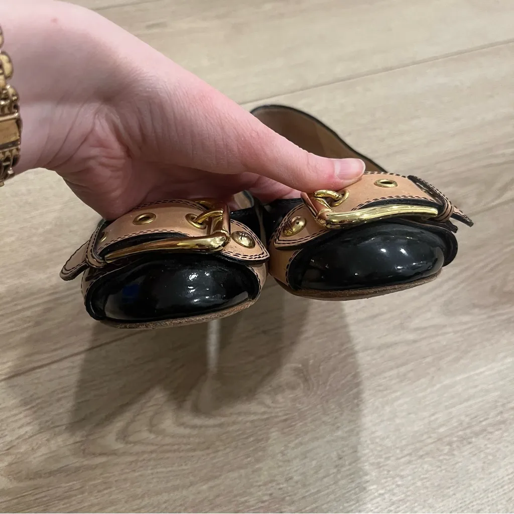 Giuseppe Zanotti Design Black Patent Leather Buckle Ballet Flats Size 38.5/8.5 - Image 7