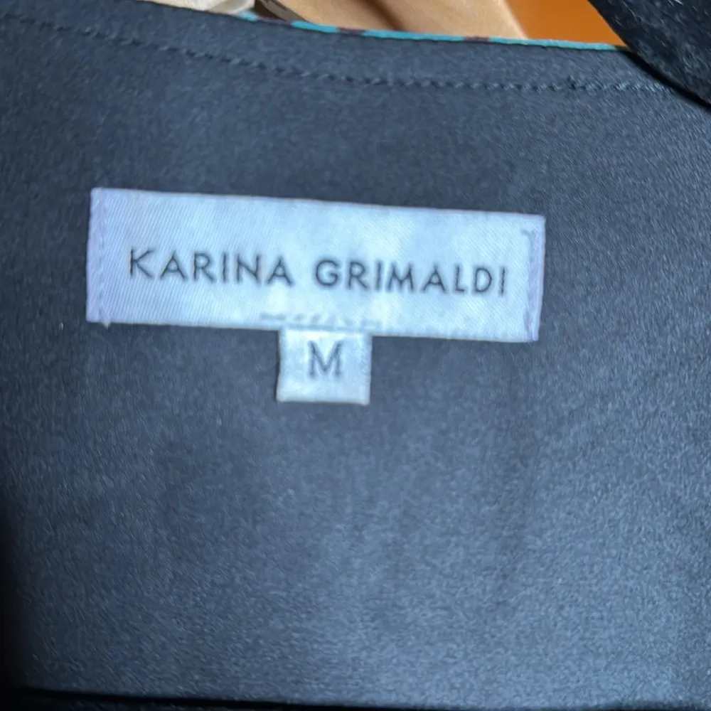 Karina Grimaldi Rhode Print Dress Teal & Purple Zebra Animal Print Size Medium - Image 2