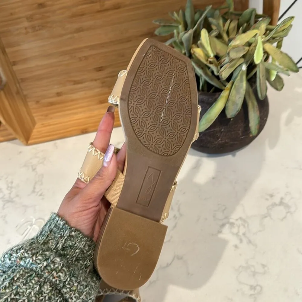 JOIE CHIARA SANDALS SLIP ON nude slight heel bohemian festival neutral size 8 - Image 10