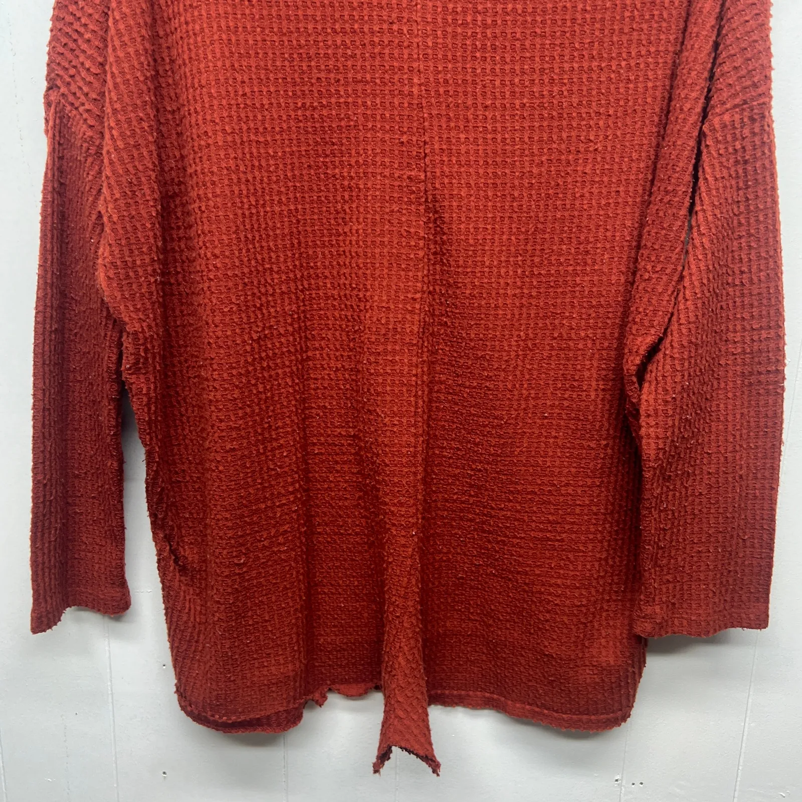 Out From Under Waffle Knit Burnt Orange Women's Thermal Sweater Large Oversized - Image 8