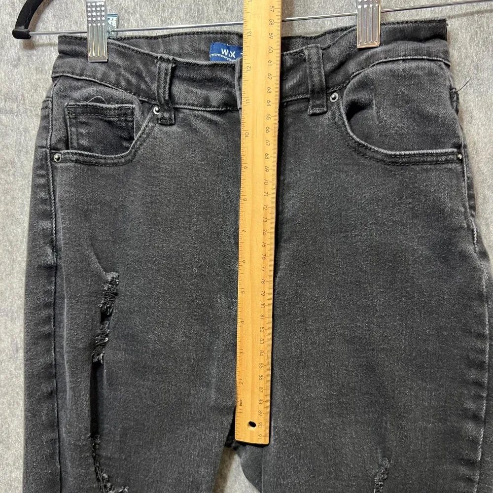 Wax Jean‎ Distressed Black Wash Skinny Jeans Ripped Frayed Hem Women's Size 9/29 - Image 7