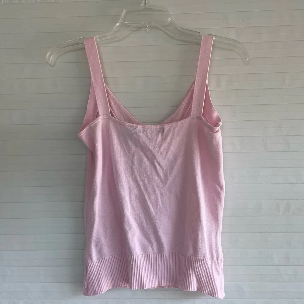 Hillard & Hanson Light Pink Sweater Embellished Tank Top - Image 4