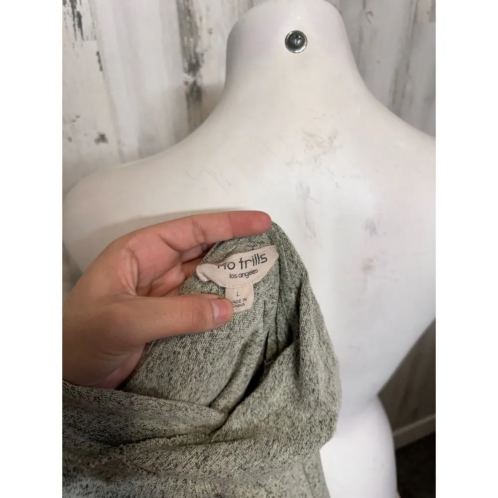 No Frills Los Angeles Gray Lightweight Cropped Hoodie Women’s Size L Size L - Image 4