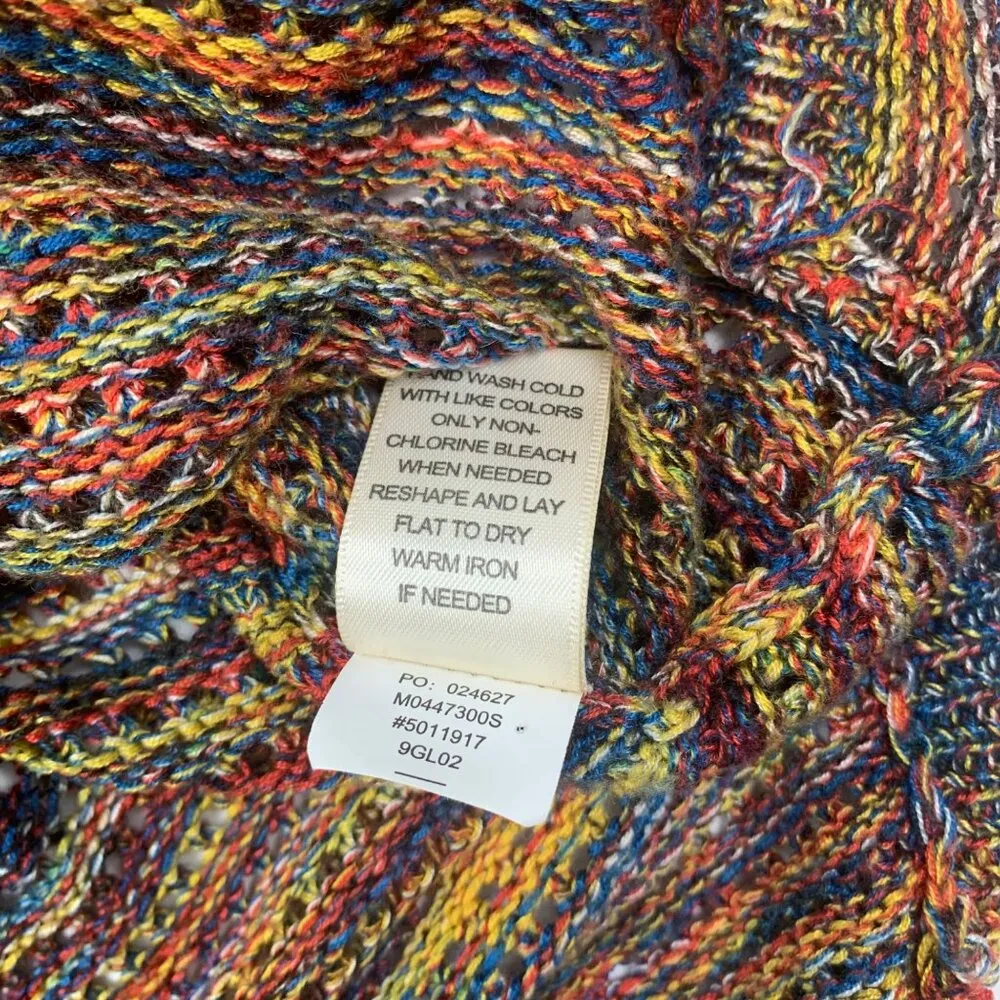 Studio JPR Multicolor Open Knit Sweater Multicolor Red Womens Medium - Image 4