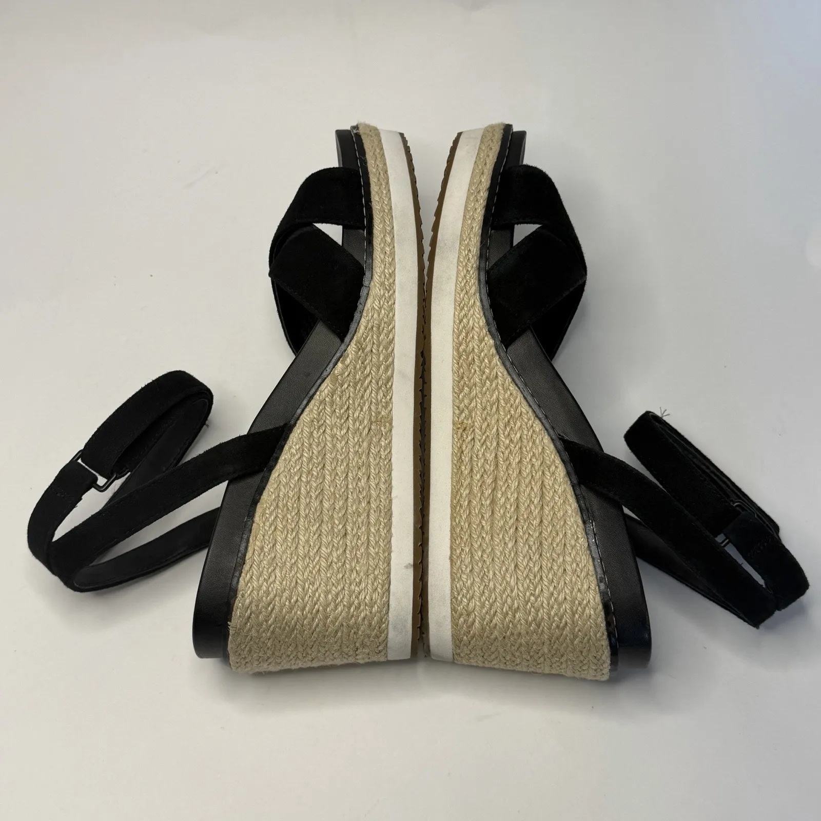 Cole Haan Cloud Feel Espadrille Wedge Black Size 7B Ankle Strap Adjustable - Image 9