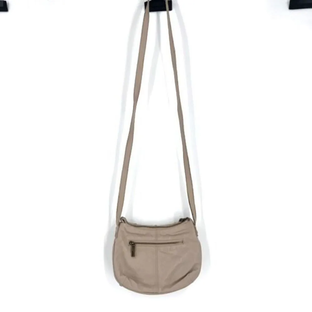 Hobo International Cream Leather Multiple Pockets Crossbody Hobo Shoulder Bag - Image 4