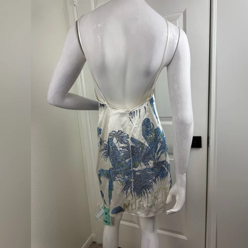 OFF-WHITE Gender Inclusive Bright Crystal Embellished slip dress size 40 - Image 9