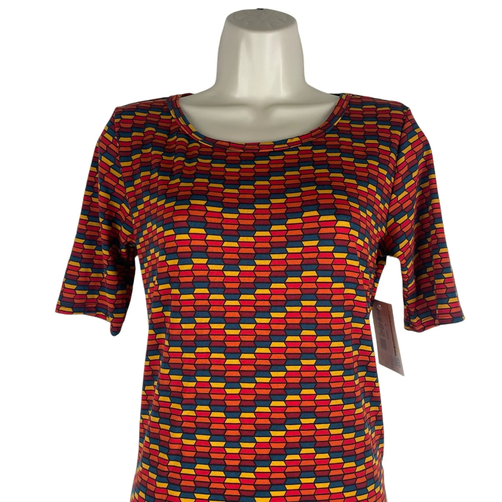 Lularoe Julia Short Sleeve Jersey Dress Knee Length Orange Size S - Image 5