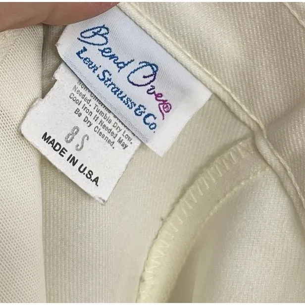 Vintage 70s Bend Over Levi's USA Cream Pleated High Rise Trousers Pants Size 4 - Image 3