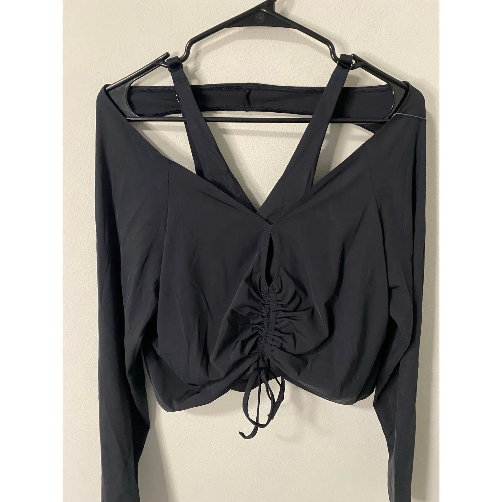 New Savage X Fenty City Girl Long Sleeve Shelf Bra Top Size 3XL Black - Image 3