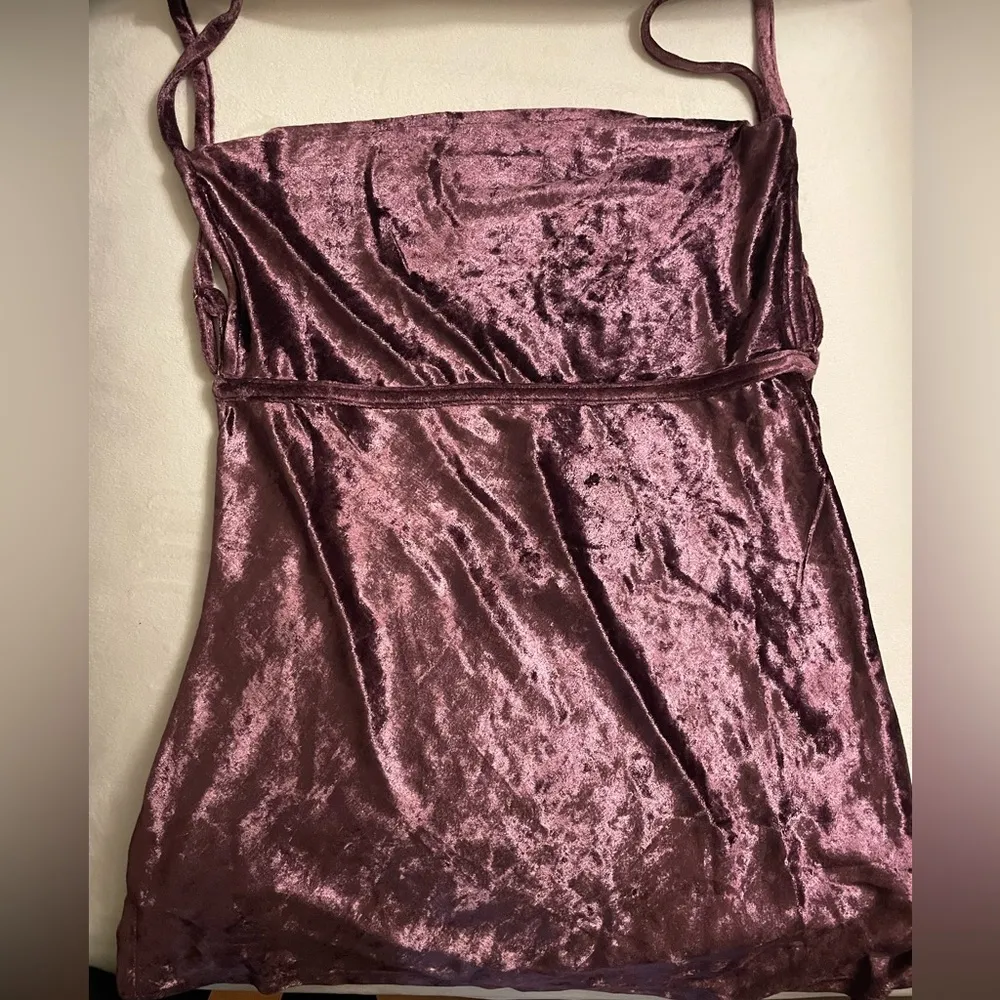 NWT Free People All Night Velvet Camisole Size S Fig Jam Color - Image 5