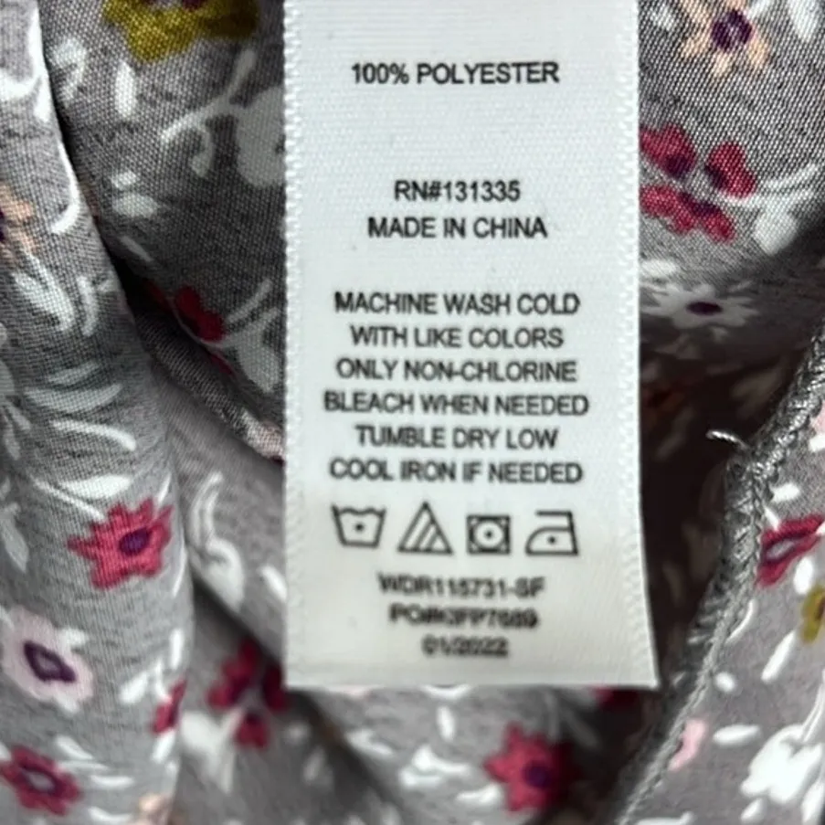 NWT Nine Britton Floral Dress Womens XL Gray Off Shoulder Ruffle Cottagecore - Image 6