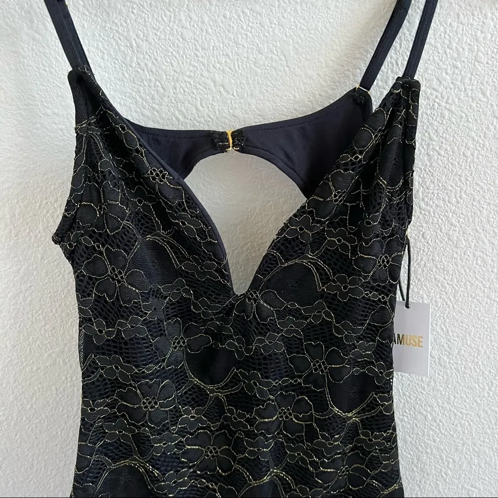 NWT Amuse Society Azalea Bodysuit Black Lace Medium - Image 3